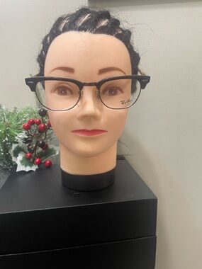 Ray-Ban Black and Gold Clubmaster Eyeglasses